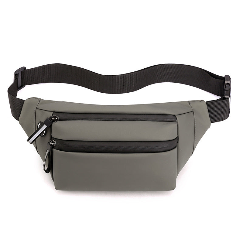 New breast bag men's casual anti-splashing multi-layer messenger bag large capacity shoulder bag simple solid color fanny pack wholesale