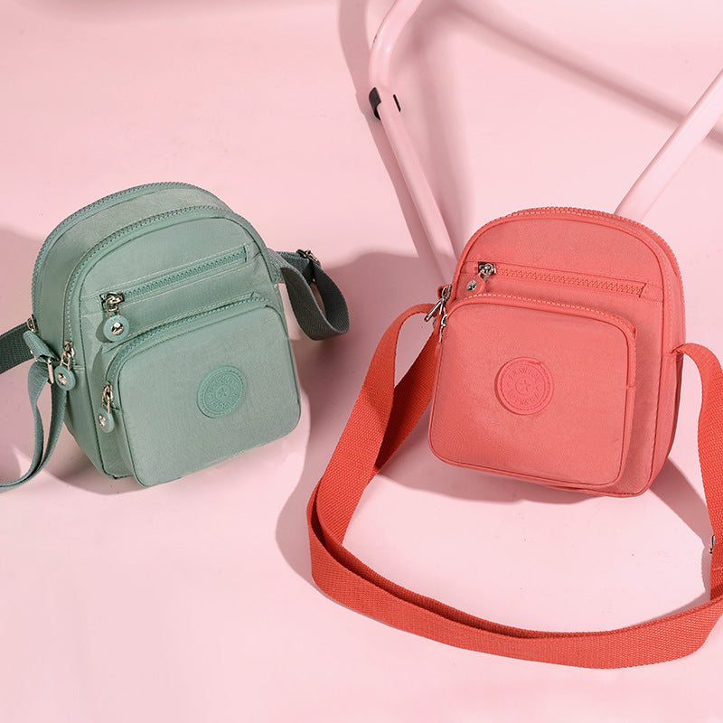 Small bag women's fashion new casual Korean version trendy shoulder bag nylon cloth messenger bag multi-pocket small square bag