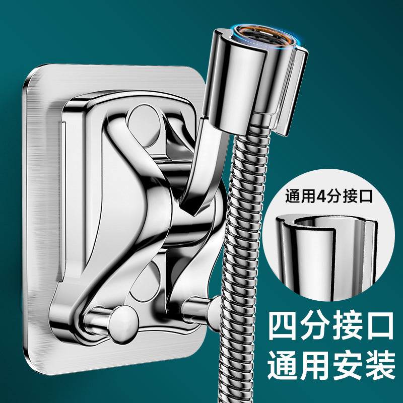 No punching shower bracket bathroom shower shower double hook holder hanging seat accessories shower adjustable artifact