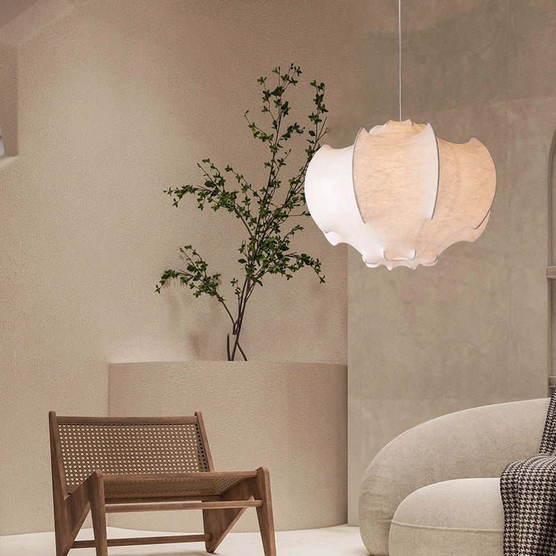 Xiaohongshu designer master bedroom silk chandelier French retro wabi sabi living room cream wind room dining room lighting