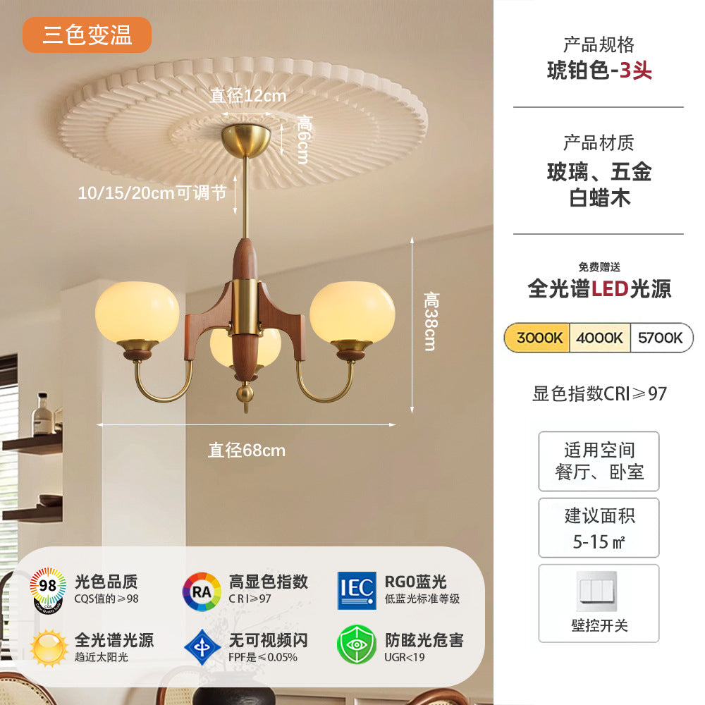 Medieval French retro chandelier bedroom living room main light new Chinese American simple study restaurant lighting wholesale