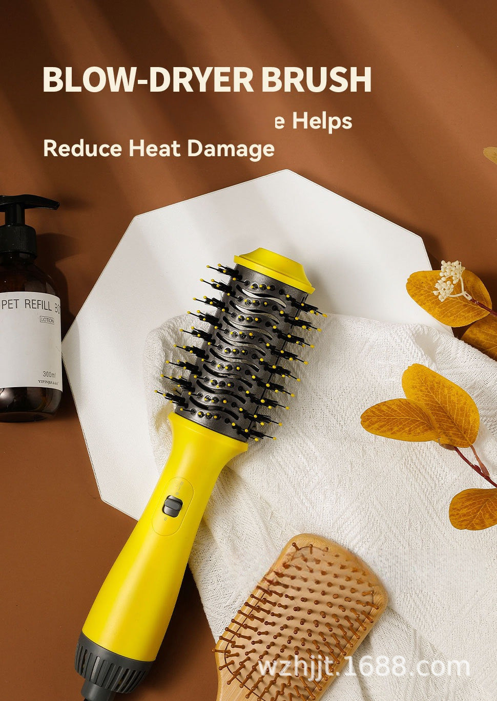 Cross-border four-in-one hot air comb, hair straightener, negative ion does not hurt the hair, curling iron, new product, multi-functional hair dryer.