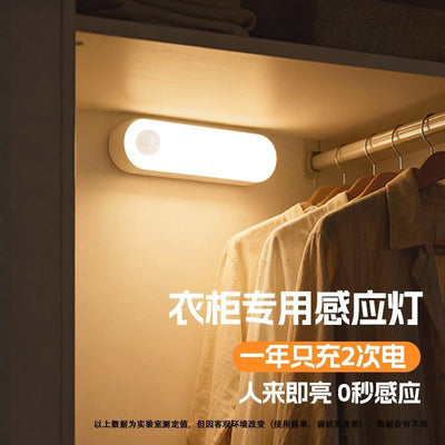 Smart human body induction night light - voice control, wireless, for bedroom, wardrobe, cabinet, hallway, bedside use