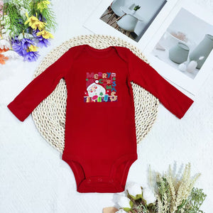 Original overstock: european & american style christmas romper for infants & toddlers - unisex, newborn, 100% cotton, one-piece crawling suit
