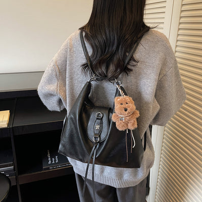 2025 new autumn/winter designer leather belt handbag - large capacity, versatile fashion backpack, shoulder bag, and crossbody bag
