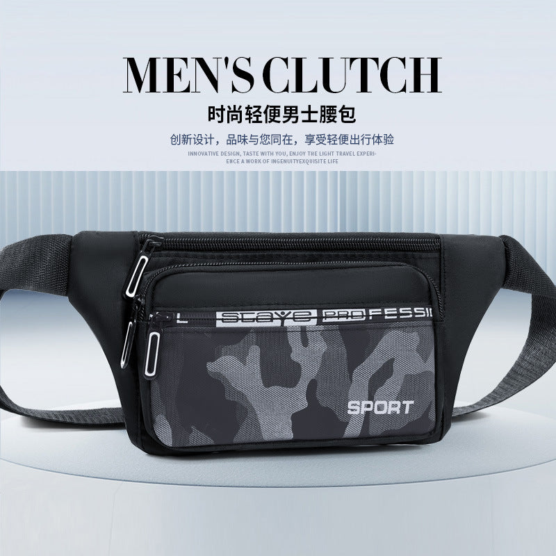 New men's camouflage casual simple fanny pack men's outdoor sports trend messenger bag nylon cloth travel versatile men