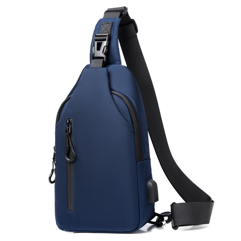 New trend taste shoulder messenger bag Korean version fashion sports men's bag can be printed logo anti-splashing and wear-resistant breast bag