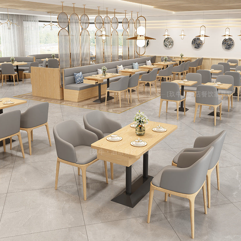 Catering restaurant Hot pot restaurant Restaurant Restaurant Table and chair theme music Dining bar Western restaurant Semicircular card seat sofa Table and chair against the wall