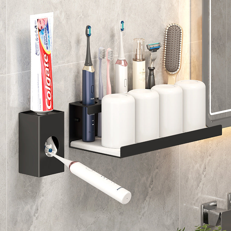 No punching toothbrush shelf, tooth cup holder, wall-mounted family toothbrushes, mouthwash cups, toothpaste storage