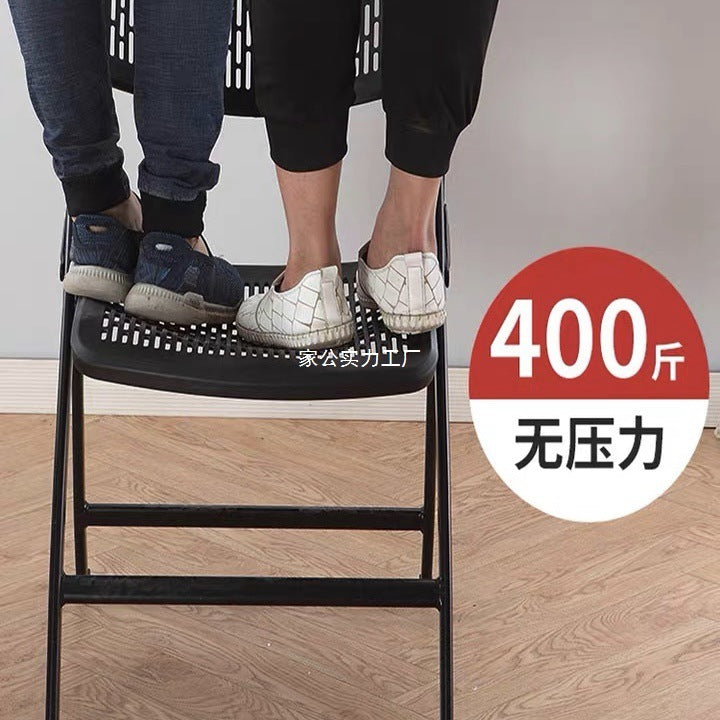 Business office plastic folding chair, exhibition rental hollow backrest foldable computer chair training chair, wholesale