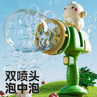 New electric bubble machine with multiple bubble nozzles - fully automatic, handheld bubble gun toy for fun and games!