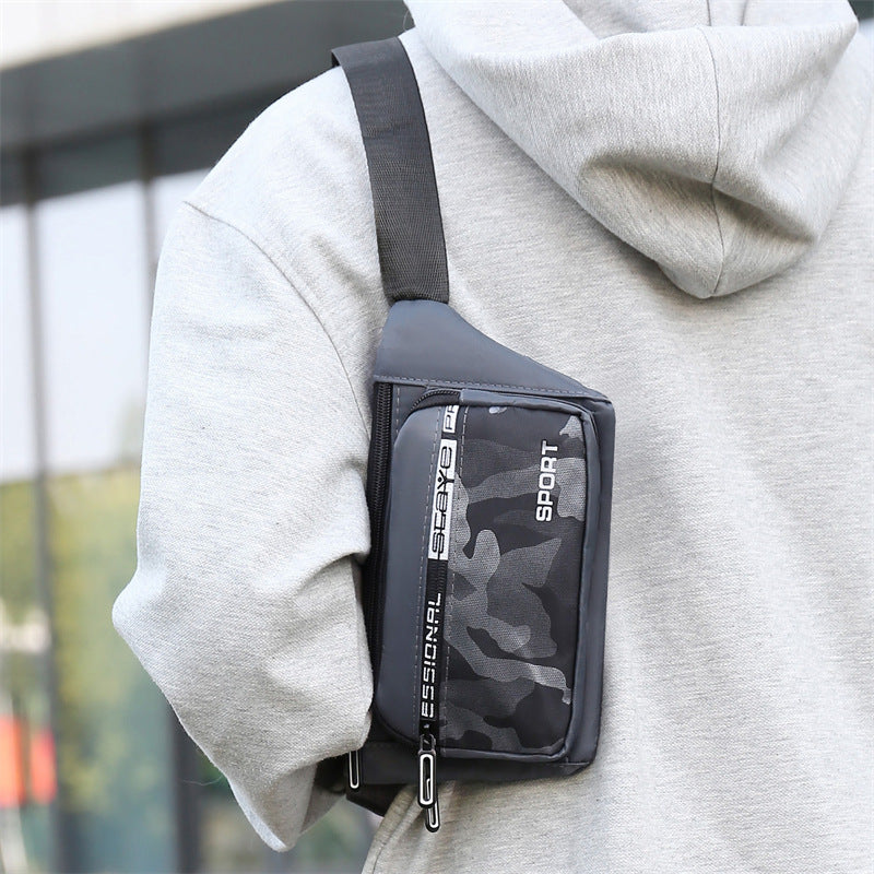 New men's camouflage casual simple fanny pack men's outdoor sports trend messenger bag nylon cloth travel versatile men