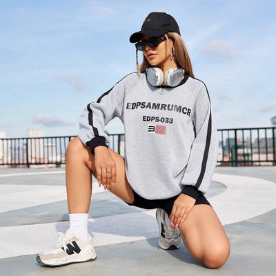Pre-sale-53273# cross-border fashionexport women's american fashion loose printed sweatshirt