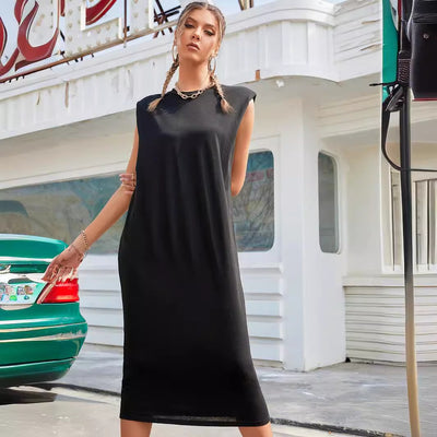 Pre-sale-52657# cross-border women's looseplaidpure colorcasual style dress