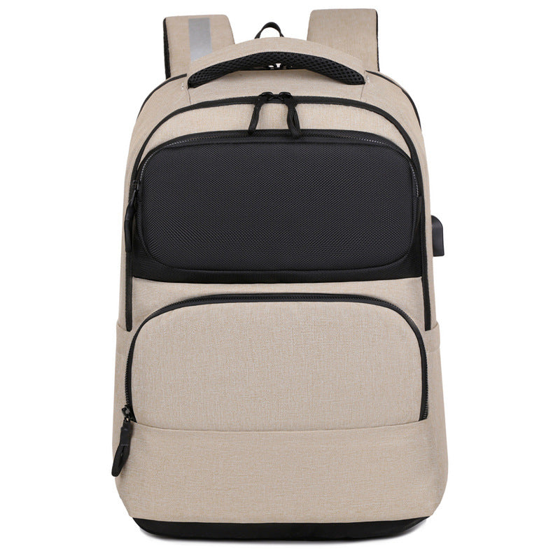 Cross-border business backpack men's leisure travel backpack commuting large capacity USB charging point computer bag wholesale