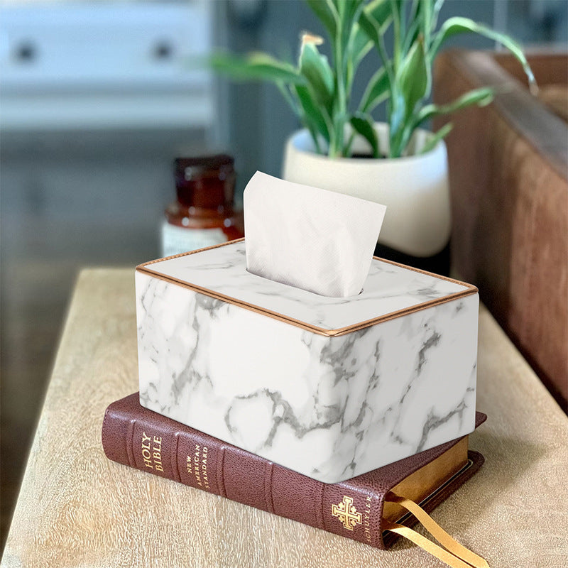 Paper box light luxury high sense living room dining room universal leather paper box hotel special European tissue box wholesale