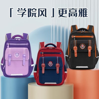 New primary school students British style children's school bag, boys and girls 1--6th grade large capacity lightweight weight backpack