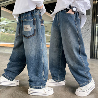 Boys' jeans - spring/autumn collection, new arrivals: stylish and casual loose-fit jeans for boys, ages mid-child to big kid