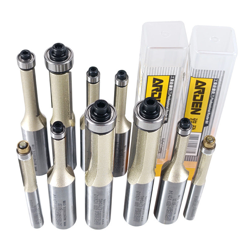 雅登木工修边刀加长双刃直刀带轴承木工刀具修边器修边机刀头