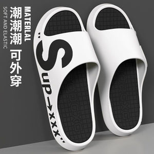"cloud-like comfort: men's summer slippers - indoor, home, soft sole, non-slip, trendy, athletic, outdoor, couple's casual sandals"