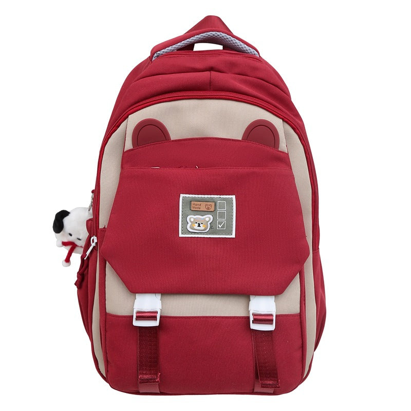 New schoolbag female college student high school student girl backpack simple burden reduction large capacity boys backpack