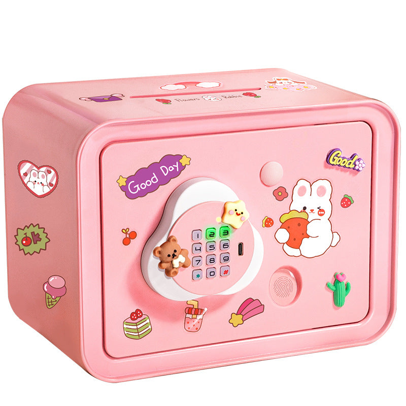 Piggy Bank 2024 New Children's Girls Only Can't Get In Safe Cabinet Boys Large Capacity Password Box Savings