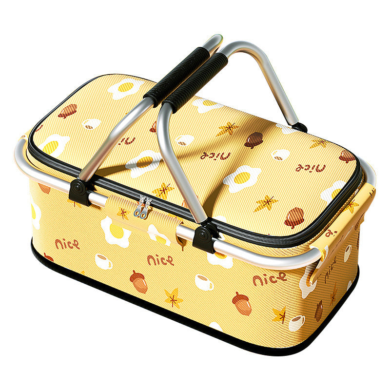Picnic Basket Outdoor Camping Portable Foldable Picnic Basket Large Capacity Portable Insulation Bag Outdoor Insulation Box