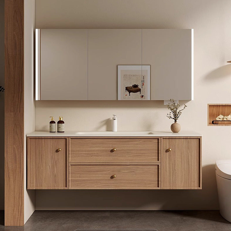 Rock slab hot bending integrated basin bathroom cabinet combined toilet washbasin hand washbasin intelligent storage bathroom cabinet