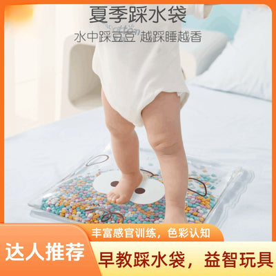 Cute cotton baby water bag early education bean stepping sensory montessori educational summer toy training baby water mat