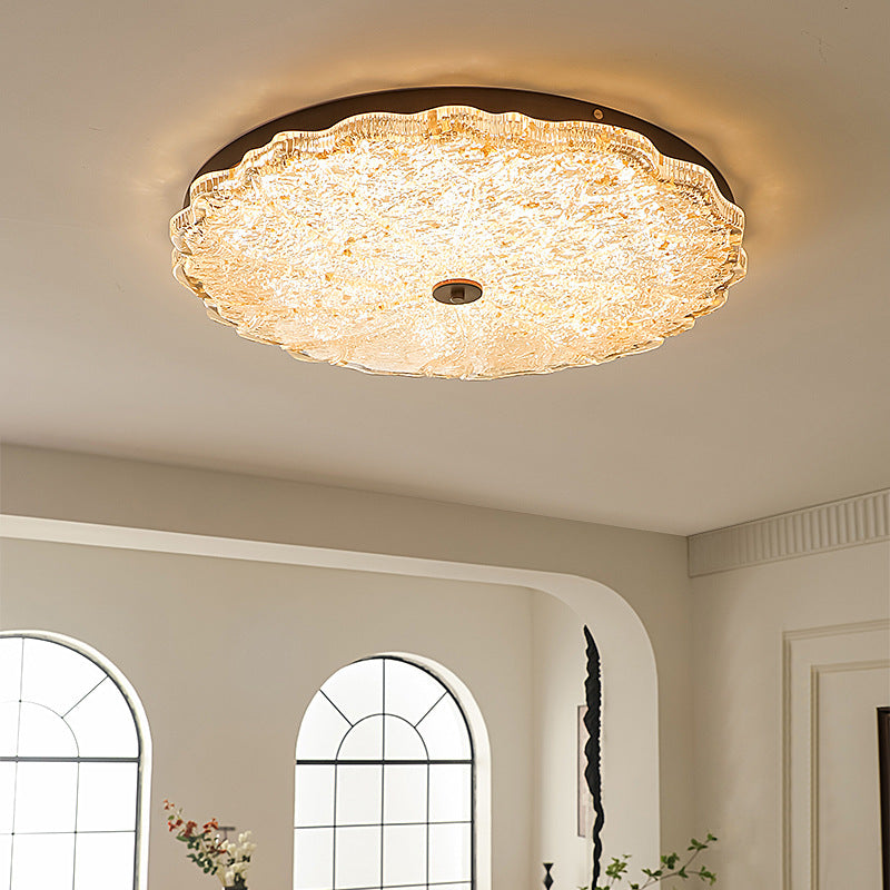 Medieval bedroom ceiling light, American retro living room main light gold foil designer Nanyang style master bedroom study lighting