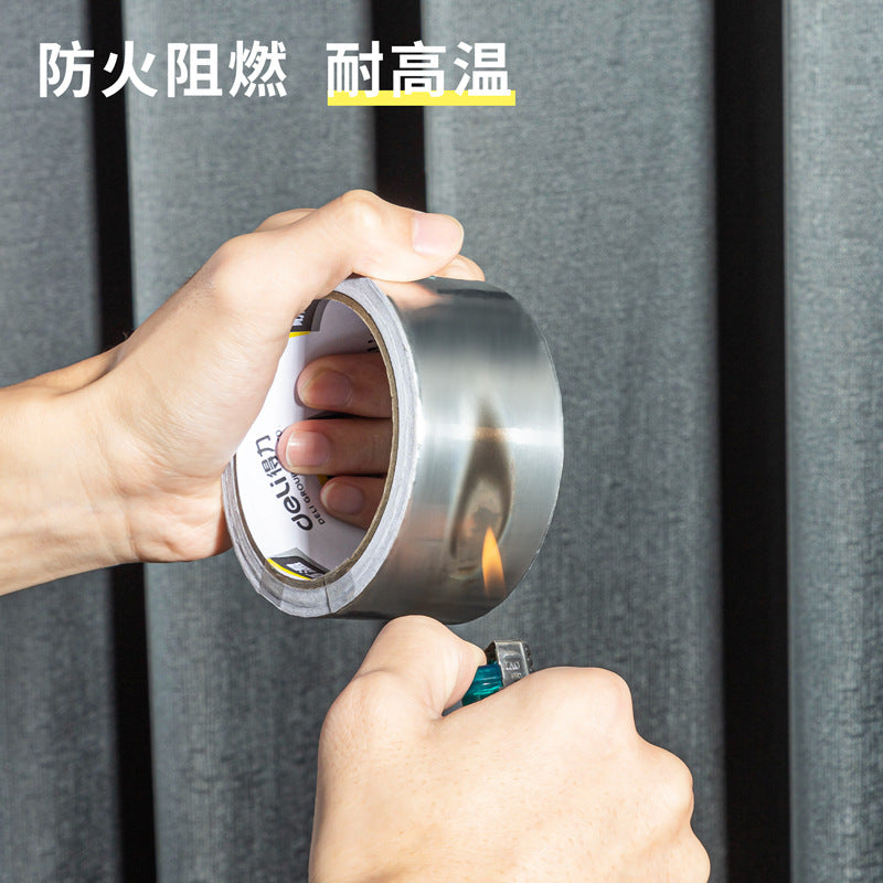 Deli aluminum foil tape, high temperature resistance and anti-aging, pipeline heat insulation and sealing, kitchen stove waterproof and oil-proof, good stickiness