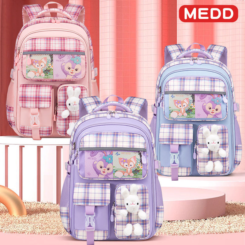 New primary school schoolbag for women, high value, cute and lightweight, breathable and waterproof children's backpack for grades 1-6