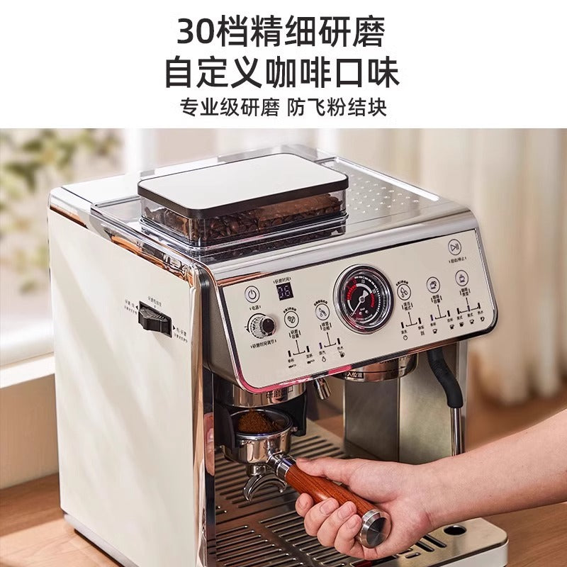 CHALOS Rock Coffee Machine Double Heating Semi-Automatic Home and Commercial Novice Italian Grinder