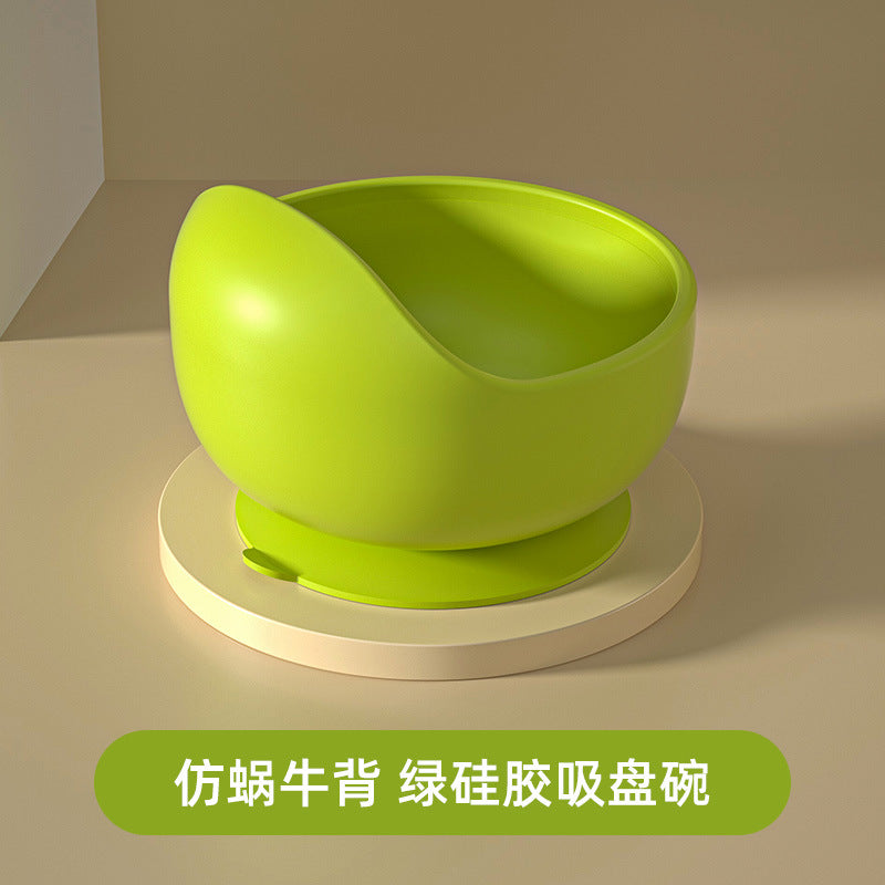 Stainless steel suction cup bowl baby special complementary food baby bowl independent eating silicone anti-drop and anti-scalding children learn to eat