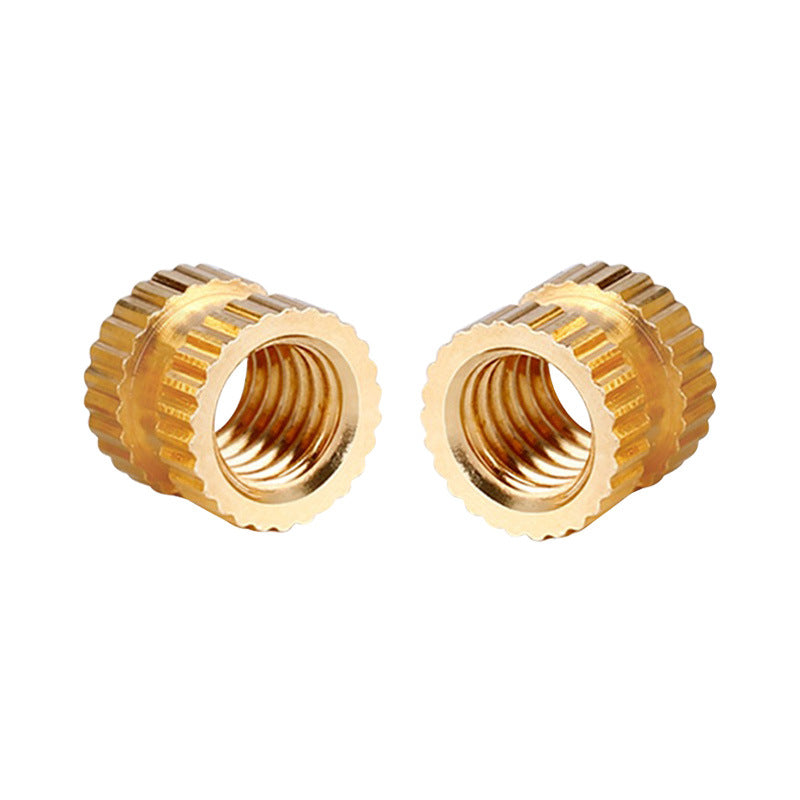 Non-standard custom copper nut copper inlay hot melt injection molded copper nut, twill knurled brass nut M1.0-M8