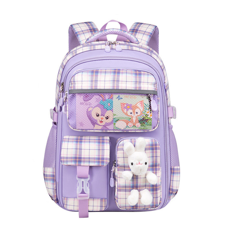 New primary school schoolbag for women, high value, cute and lightweight, breathable and waterproof children's backpack for grades 1-6