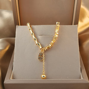 Women's charm jewelry bracelet safe pendant sparkling bracelet 24k gold plated sand gold bracelet jewelry factory wholesale