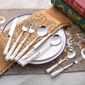 western stainless steel tableware knife, fork and spoon gift box stainless steel spoon threaded ceramic gift tableware wholesale