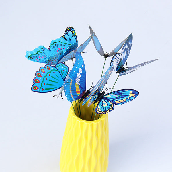 Golden butterfly color 10CM plug, creative home floral garden decoration color PVC simulation butterfly handicraft