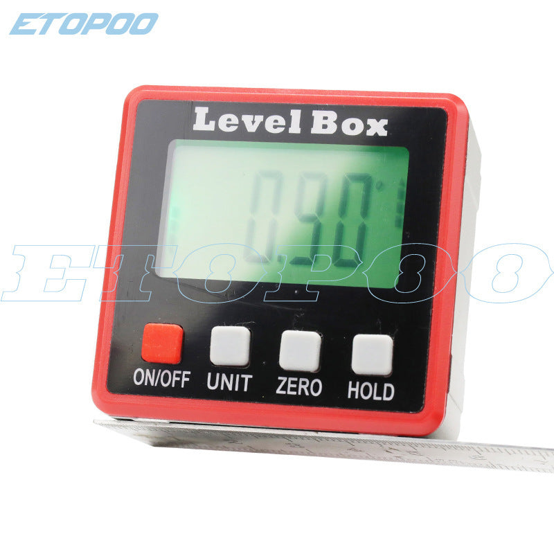 HUOTO's new strong magnetic digital display tilt box, tilt meter electronic level ruler angle ruler, measure tilt angle