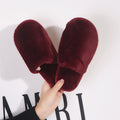 New japanese-style winter warm fuzzy cotton slippers - unisex couple's indoor home slippers, warm closed-toe silent slippers