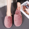 New japanese-style winter warm fuzzy cotton slippers - unisex couple's indoor home slippers, warm closed-toe silent slippers