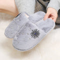 Cotton slippers home shoes 2024 new autumn winter flats baotou rhinestone plush shoes micro business export furry slippers