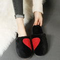 Rhinestone autumn/winter new cotton slippers women's couple heart minimalist slippers men's closed-toe warm cotton slippers - direct from manufacturer