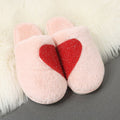 Rhinestone autumn/winter new cotton slippers women's couple heart minimalist slippers men's closed-toe warm cotton slippers - direct from manufacturer
