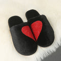 Rhinestone autumn/winter new cotton slippers women's couple heart minimalist slippers men's closed-toe warm cotton slippers - direct from manufacturer