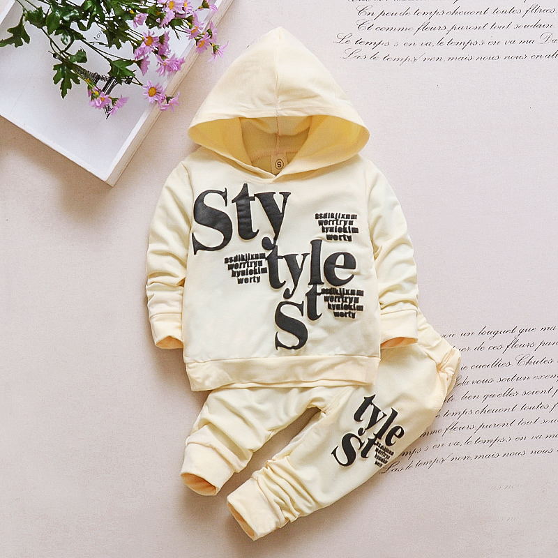spring/autumn new boys' clothing, toddler letter print long sleeve hooded set - direct from manufacturer, dropshipping available