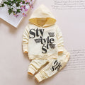 spring/autumn new boys' clothing, toddler letter print long sleeve hooded set - direct from manufacturer, dropshipping available