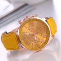 Women's fashion watch with leather strap - multiple strap colors, rose gold quartz watch - cross-border wholesale watch
