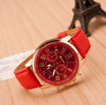 Women's fashion watch with leather strap - multiple strap colors, rose gold quartz watch - cross-border wholesale watch